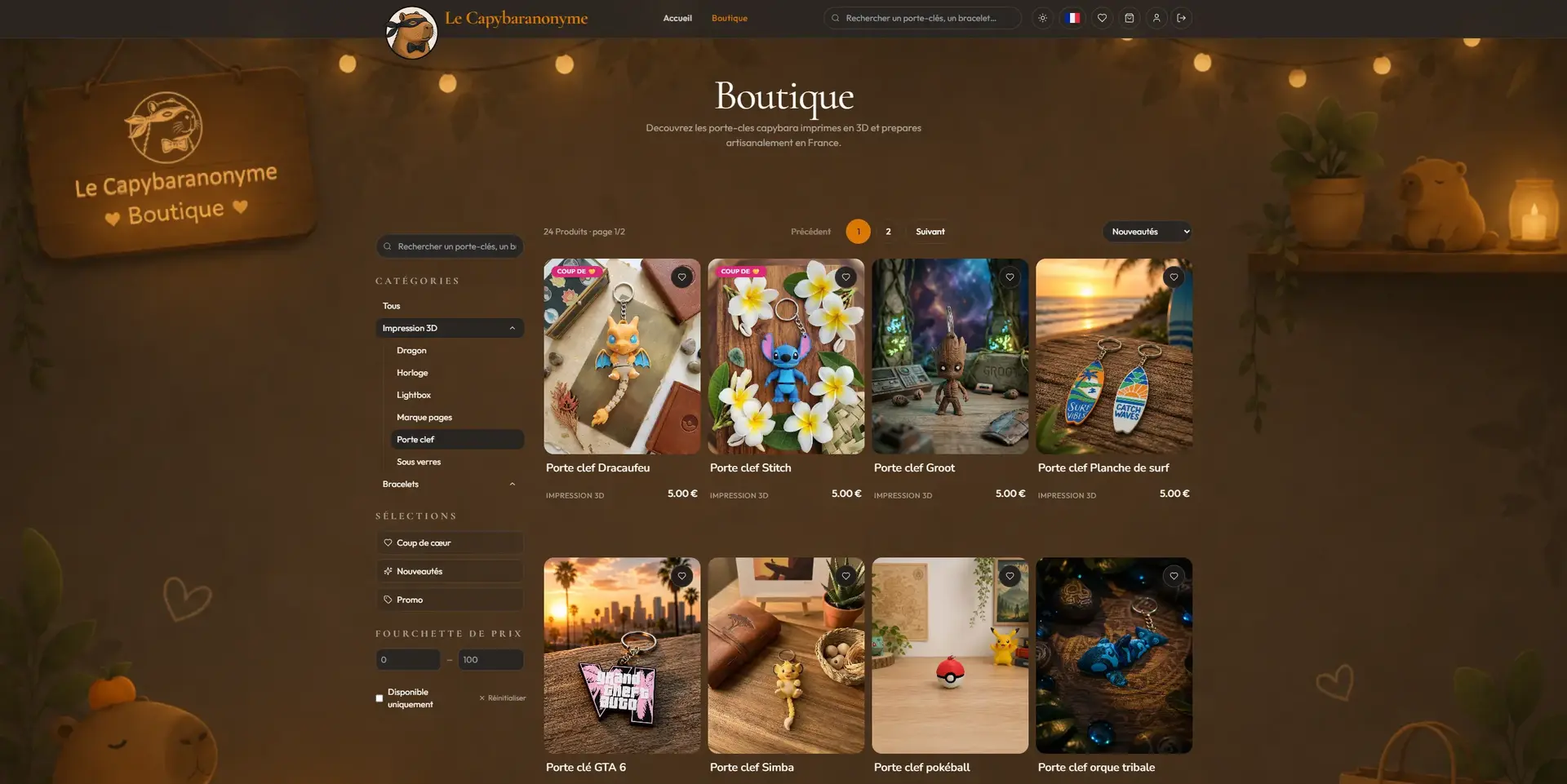 Le Capybaranonyme — vue de l’interface 2