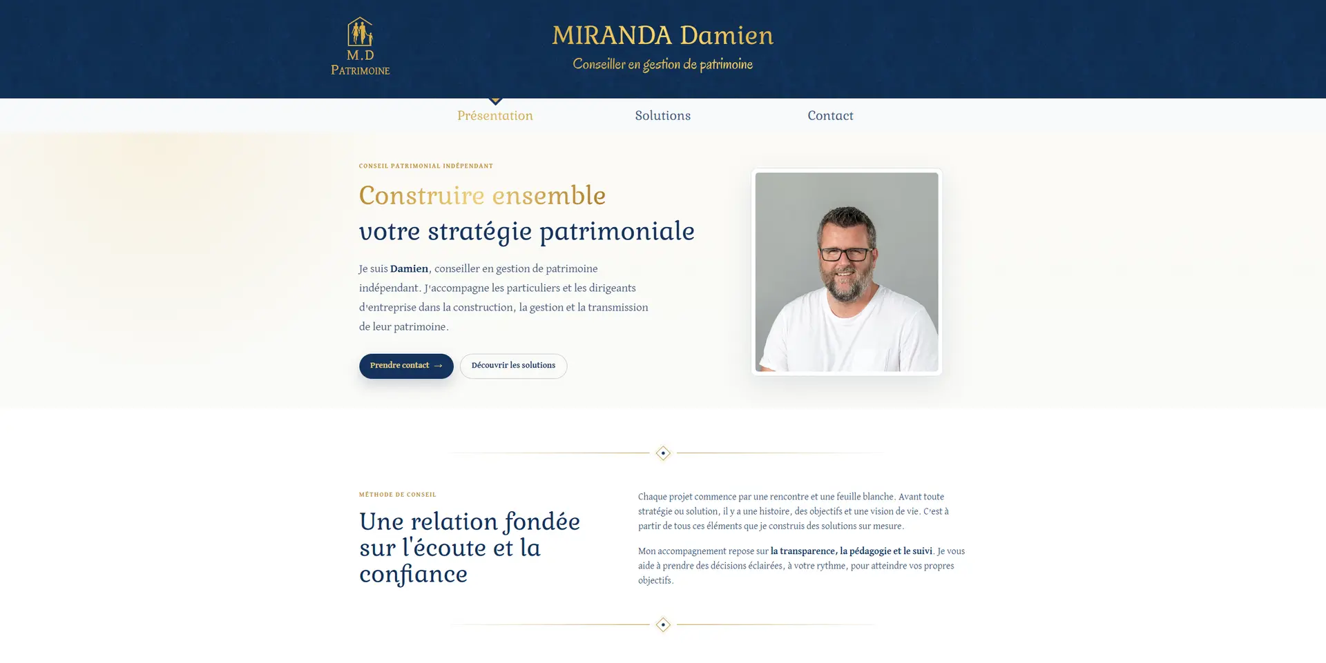M.D Patrimoine — vue de l’interface 1