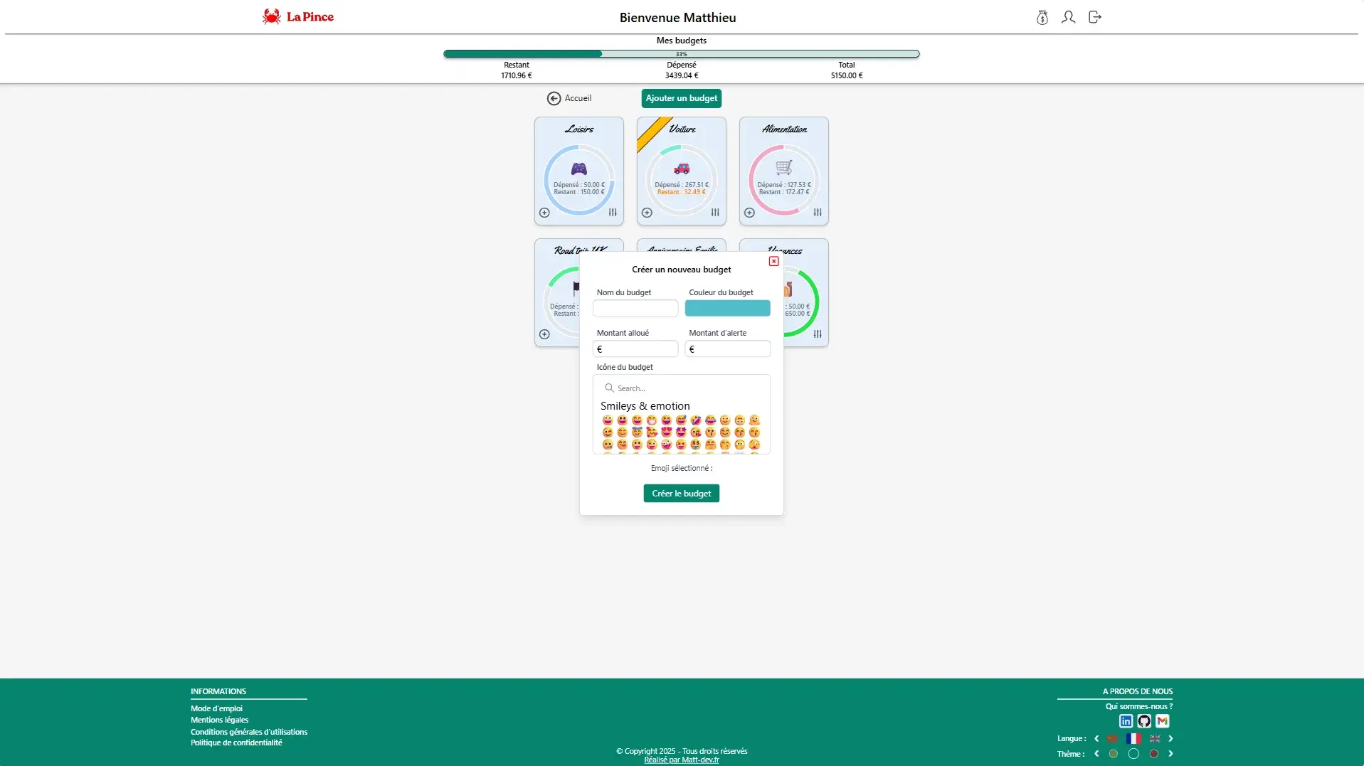 La Pince — vue de l’interface 4